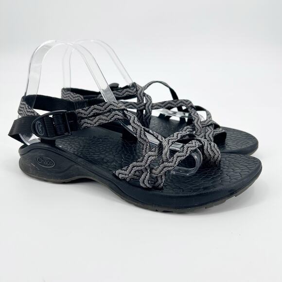 Chaco Updraft EcoTread X2 Outdoor Gray Waves Sandals Toe Loop Womens Size 9 - Picture 3 of 12